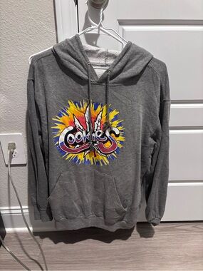 Cookies Gray Zip-Up Hoodie with Colorful Logo